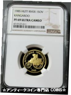  アンティークコイン コイン 金貨 銀貨  1985 GOLD HUTT RIVER SOVEREIGN AUTOMOBILE CENTENNIAL PROOF 69 ULTRA CAMEO