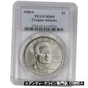  アンティークコイン コイン 金貨 銀貨  1998-S US Black Revolutionary War Patriots Commemorative BU Silver $1 - PCGS MS