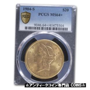  アンティークコイン 金貨 1904-S $20 Liberty Gold Double Eagle MS-64+ PCGS - SKU#208514  #got-wr-3630-1441