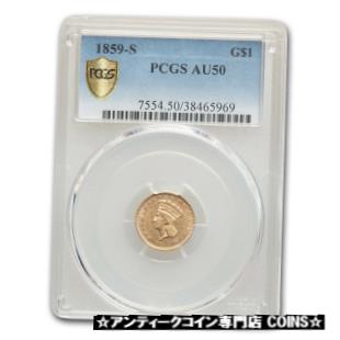  アンティークコイン コイン 金貨 銀貨  1859-S $1 Indian Head Gold AU-50 PCGS - SKU#206637