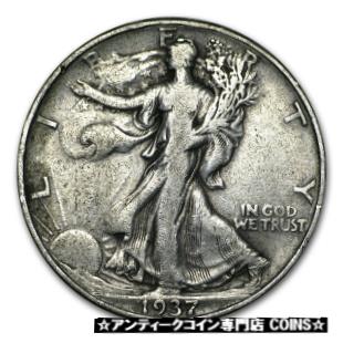  アンティークコイン コイン 金貨 銀貨  1937 Walking Liberty Half Dollar VG/VF - SKU#168552