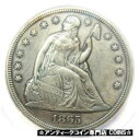 1865 着席リバティ シルバー ドル $1 - ANACS XF45 ディテール (EF45) - 南北戦争コイン 1865 Seated Liberty S...