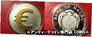 【極美品/品質保証書付】 アンティークコイン コイン 金貨 銀貨 [送料無料] 2003 Nauru Large Silver Goldplated 3D Proof 10$ Euro an..