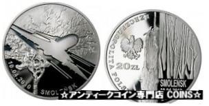  アンティークコイン コイン 金貨 銀貨  2011 Poland Large Silver Proof 20 ZL Smolensk Presidential Plane Crash