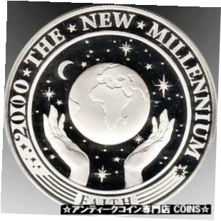 ڶ/ʼݾڽա ƥ    [̵] 2000 Kiribati Large Silver Proof $20 Millenium Faith-Earth,Hands,Moon and Stars