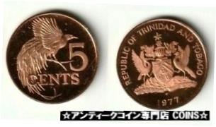 【極美品/品質保証書付】 アンティークコイン コイン 金貨 銀貨 [送料無料] 1977 Trinidad &Tobago Proof 5 c Bird of Paradise