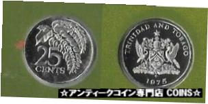 【極美品/品質保証書付】 アンティークコイン コイン 金貨 銀貨 [送料無料] 1975 Trinidad &Tobago Proof 25 c chaconia flower