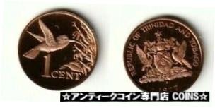 【極美品/品質保証書付】 アンティークコイン コイン 金貨 銀貨 [送料無料] 1977 Trinidad &Tobago Proof 1 c Hummingbird Balisier