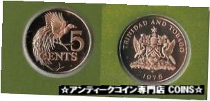 【極美品/品質保証書付】 アンティークコイン コイン 金貨 銀貨 [送料無料] 1975 Trinidad &Tobago Proof 5 c Bird of Paradise