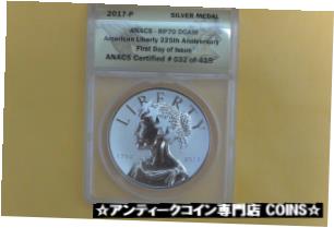 ڶ/ʼݾڽա ƥ    [̵] 2017-P Reverse Proof 225th Ann American Liberty Silver Medal 1oz ANACS PF70 FDOI