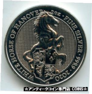 ڶ/ʼݾڽա ƥ    [̵] 2020 White Horse of Hanover 999 Silver 2 oz Coin Queen's Beast 5 Pounds - BP640