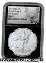 【極美品/品質保証書付】 アンティークコイン コイン 金貨 銀貨 [送料無料] 2021 American Silver Eagle T-1 NGC MS69 FR Black Core Holder Heraldic Eagle