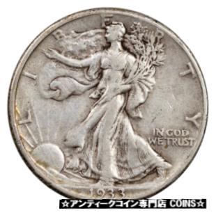 楽天金銀プラチナ　ワールドリソース【極美品/品質保証書付】 アンティークコイン コイン 金貨 銀貨 [送料無料] 1933 S Walking Liberty Commemorative Silver Half Dollar 50C Fine Coin