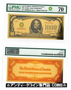 ڶ/ʼݾڽա ƥ    [̵] (2018) $1,000 24K Gold Certificate - Smithsonian Edition 1934 PMG 70 SKU60437