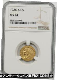 yɔi/iۏ؏tz AeB[NRC RC   [] 1928 $2.5 NGC MS 62 Indian Head Gold Quarter Eagle