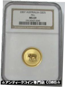 【極美品/品質保証書付】 アンティークコイン コイン 金貨 銀貨 [送料無料] 2007 GOLD AUSTRALIA $25 LUNAR YEAR OF THE PIG 1/4oz COIN NGC MINT STATE 69