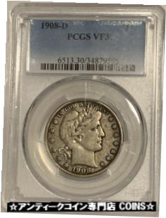 ڶ/ʼݾڽա ƥ    [̵] 1908-D BARBER 50c HALF DOLLAR PCGS VF30