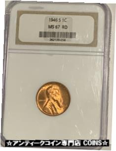 ڶ/ʼݾڽա ƥ    [̵] 1946-S 1C RD Lincoln Wheat One Cent NGC MS67RD