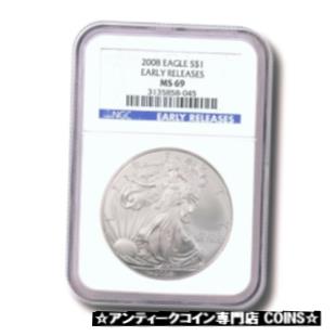 【極美品/品質保証書付】 アンティークコイン コイン 金貨 銀貨 [送料無料] United States American Silver Eagle $1 2008 NGC Early Release MS-69
