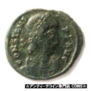  アンティークコイン コイン 金貨 銀貨  Bronze Coin of Roman Emperor Contans I (337-350 AD). AE4 Follis in Very Fine con