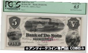【極美品/品質保証書付】 アンティークコイン コイン 金貨 銀貨 [送料無料] $5 BANK OF DE SOTO NEBRASKA ABNCO PROOF OBSOLETE PCGS VERY CHOICE NEW 63 (708)