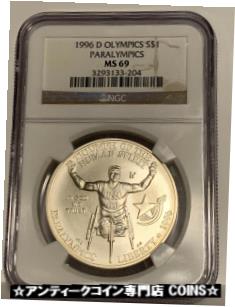 yɔi/iۏ؏tz AeB[NRC RC   [] 1996-D Olympics Paralympics S$1 Commemorative Coin. NGC MS69