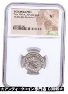 ڶ/ʼݾڽա ƥ    [̵] AD 251-253 Roman Empire Silver Dbl-Denarius Trebonianus Gallus NGC VF SKU56211