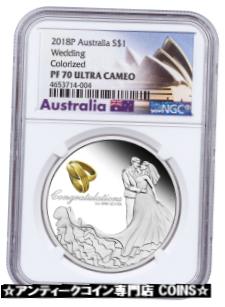 【極美品/品質保証書付】 アンティークコイン コイン 金貨 銀貨 [送料無料] 2018-P Australia Wedding Congratulations 1 oz Silver Proof $1 NGC PF70 SKU52807