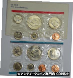 ڶ/ʼݾڽա ƥ    [̵] RARE 1973 P,D US Mint KEY DATE UNC Coin Set w/large IKE dollars,in Original Env.