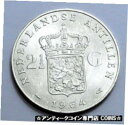  アンティークコイン コイン 金貨 銀貨  1964 Nederlands 2 1/2 GULDEN SILVER Crown COIN QUEEN JULIANA Rare OLD , UNC/MS !