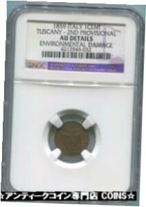 1859 イタリア州トスカーナ州セント。臨時政府。 NGC AU 詳細1859 Italian States Tuscany Cent. Provisional Government. NGC AU Details