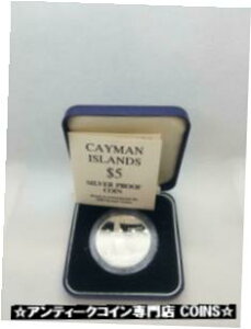 1988 ケイマン諸島 プルーフ 5 ドル銀貨。オリンピック。ボックス+COA1988 Cayman Islands Proof $5 Silver Dollar. Olympic Games. BOX + COA