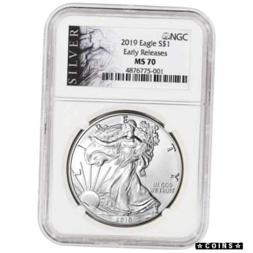 楽天金銀プラチナ　ワールドリソース【極美品/品質保証書付】 アンティークコイン コイン 金貨 銀貨 [送料無料] 2019 American Silver Eagle - NGC MS70 - Early Releases - ALS Label