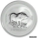 2007 オーストラリア シルバー ルナー シリーズ I 亥年 2 オンス $2 - BU2007 Australia Silver Lunar Series I Year of the Pig 2 oz $2 - BU