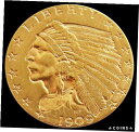 yɔi/iۏ؏tz AeB[NRC RC   [] 1909 P GOLD UNITED STATES $2.5 DOLLAR INDIAN HEAD QUARTER EAGLE COIN AU
