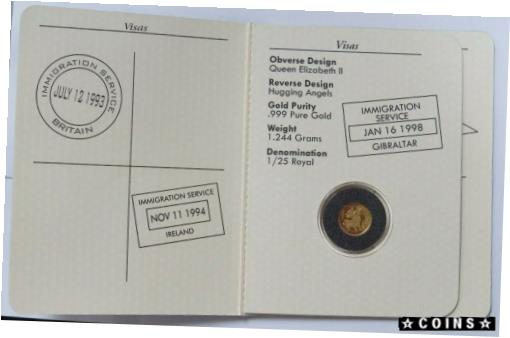  アンティークコイン コイン 金貨 銀貨  2002 GOLD GIBRALTAR PASSPORT TO WORLD GOLD COINS 1/25 ROYAL HUGGING CHERUB's