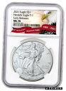 2021 アメリカン シルバー イーグル T-1 NGC MS70 ER 限定イーグル ラベル2021 American Silver Eagle T-1 NGC MS70 ER Exclusive Eagle Label(3)