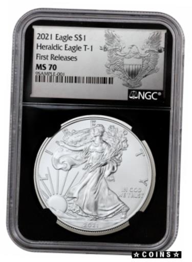 yɔi/iۏ؏tz AeB[NRC RC   [] 2021 American Silver Eagle T-1 NGC MS70 FR BC Heraldic Eagle Label