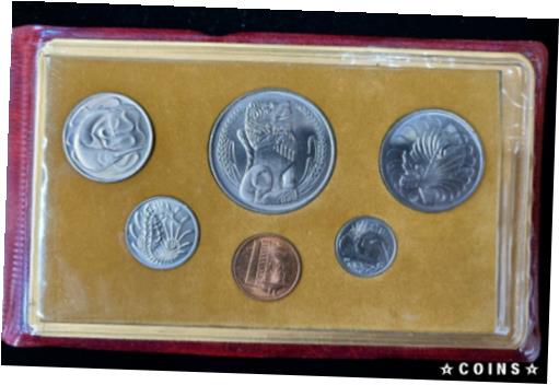  アンティークコイン コイン 金貨 銀貨  1976 Singapore Uncirculated Official Mint Set 6 coins Merlion Swordfish Seahorse