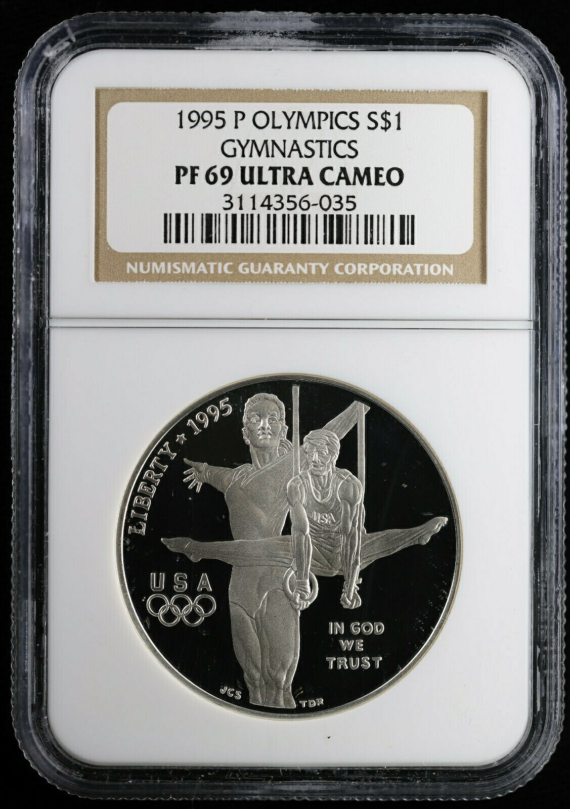 【極美品/品質保証書付】 アンティークコイン コイン 金貨 銀貨 送料無料 1995 P Olympics Gymnastics Proof Commemorative Silver Dollar NGC PF 69 Ultra Cam