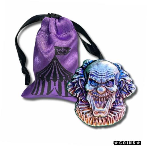 ڶ/ʼݾڽա ƥ    [̵] Hand Poured Evil Clown 2 oz Fine Silver Toned USA Made Bar W/Custom Gift Bag