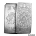 アステカ カレンダー - クアウテモックの肖像 10 オンス シルバー カプセル 米国製 BU バーAztec Calender - Portrait Of Cuauhtemoc 10 oz Silver Capsuled USA Made BU Bar