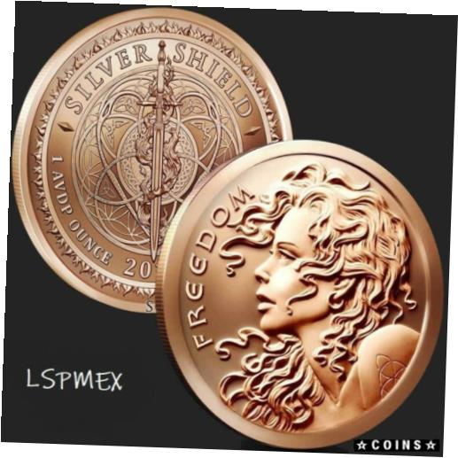 楽天金銀プラチナ　ワールドリソース【極美品/品質保証書付】 アンティークコイン コイン 金貨 銀貨 [送料無料] 2021 Silver Shield Freedom Girl 1 oz .999 Copper BU Round USA Made PRE-SALE Coin