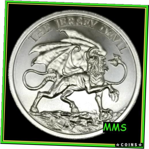  アンティークコイン コイン 金貨 銀貨  2oz BU THE JERSEY DEVIL Cryptozoology Collection Cryptid .999 Silver Round