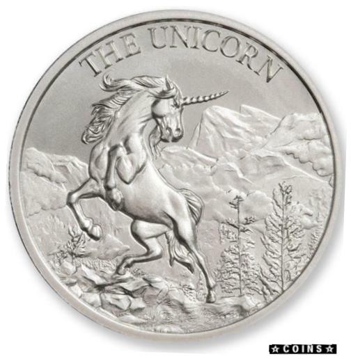  アンティークコイン コイン 金貨 銀貨  1oz The Unicorn BU .999 Silver Round Cryptozoology Legendary Creature ***