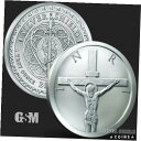 【極美品/品質保証書付】 アンティークコイン コイン 金貨 銀貨 送料無料 1oz Crucifixion BU Silver Shield Jesus Christmas Easter .999 Bullion Round