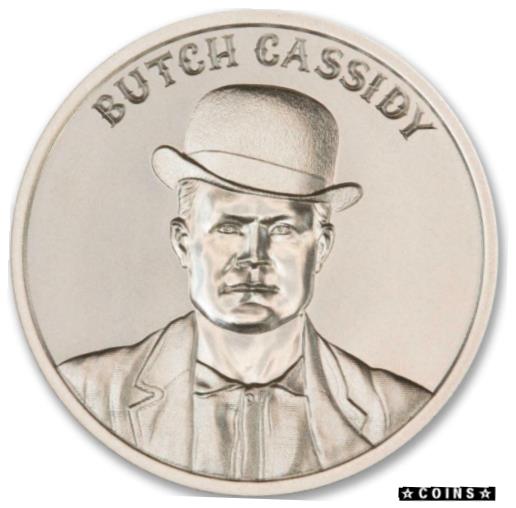 【極美品/品質保証書付】 アンティークコイン コイン 金貨 銀貨 [送料無料] 1oz Butch Cassidy BU Wild West Legends .999 Silver Round Outlaw Sundance Kid Rob