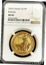 2020 ゴールド イギリス 100 ポンド 1 オンス ブリタニア コイン NGC ミント ステート 692020 GOLD GREAT BRITAIN 100 POUNDS 1 oz BRITANNIA COIN NGC MINT STATE 69(3)