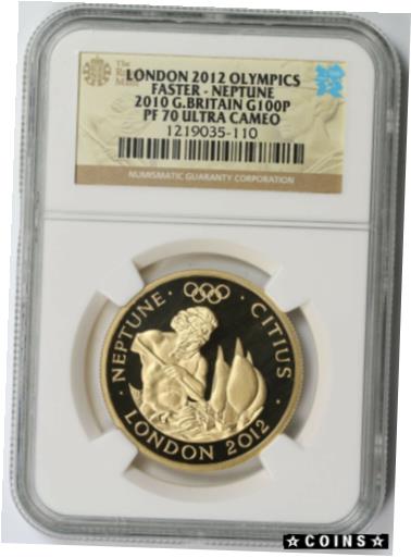 【極美品/品質保証書付】 アンティークコイン 金貨 London Olympics Faster - Neptune 2010 Great Britain Gold 100 Pounds PF 70 UC NGC 送料無料 got-wr-3860-497