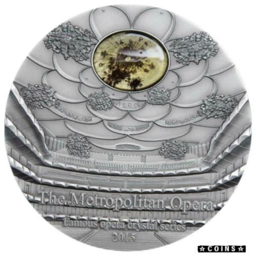 ڶ/ʼݾڽա ƥ    [̵] Palau 2015 $10 Famous Opera II Crystal Metropolitan 2 Oz Silver Coin Mintage 999